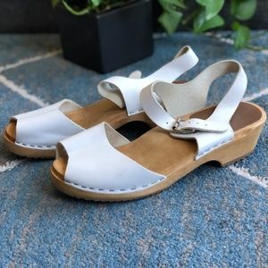 White MIA Anja Wooden Clogs